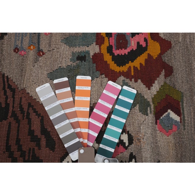 Vintage Anatolian Gabbeh Lion Kilim Rug 6'6'' X 11'1'' For Sale - Image 12 of 12