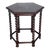 Antique Hexagonal Side or Center Walnut Table With Six Carved Legs For Sale