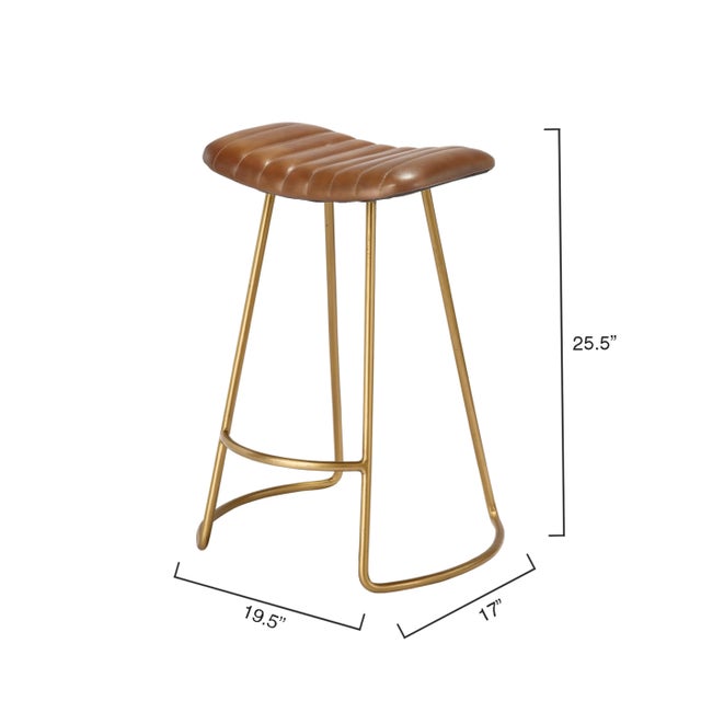 Lifestyle by JY Theo Counter Stool in Brown For Sale - Image 4 of 5
