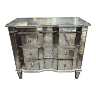 John Richard "Eglomise" 3 Drawer Mirrored Chest of Drawers For Sale