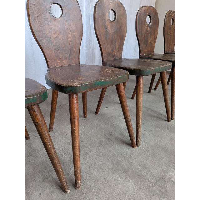Brutalist Vintage Brutalist Wooden Dining Chairs, 1970s, Set of 6 For Sale - Image 3 of 18