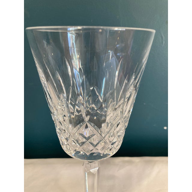 English Mid 20th Century Waterford Crystal Lismore Pattern Wine Glass/Water Goblet For Sale - Image 3 of 7