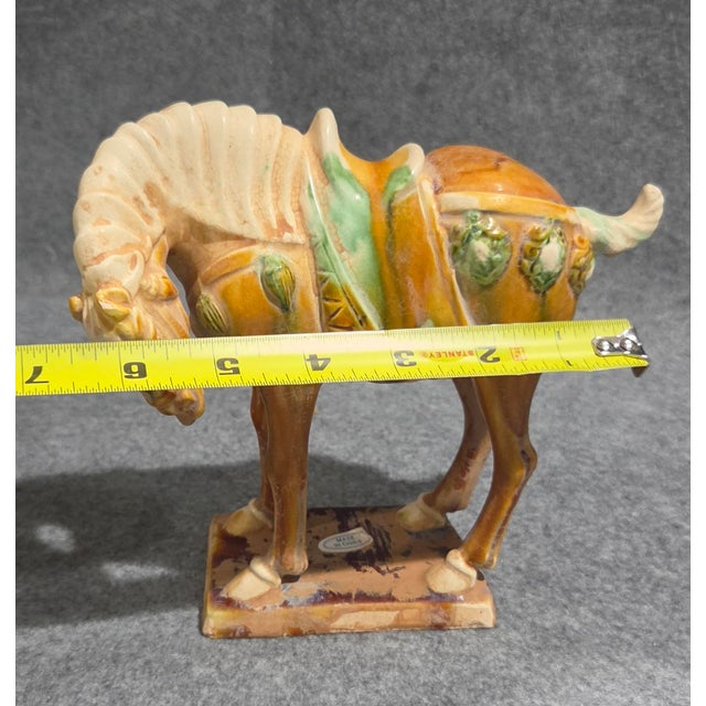 Trio of Chinese Tang Dynasty Style Sancai Glazed War Horses For Sale - Image 16 of 18