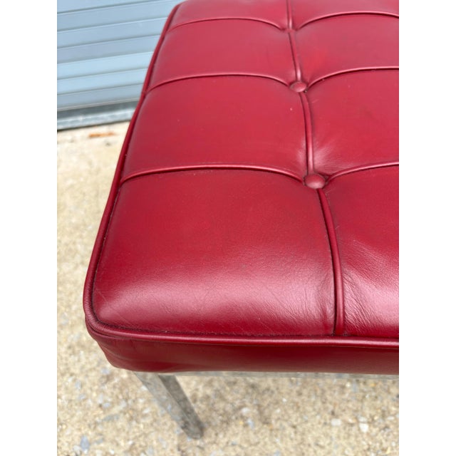 Florence Knoll for Knoll Ox Blood Leather Bench, 2 Available For Sale - Image 10 of 12