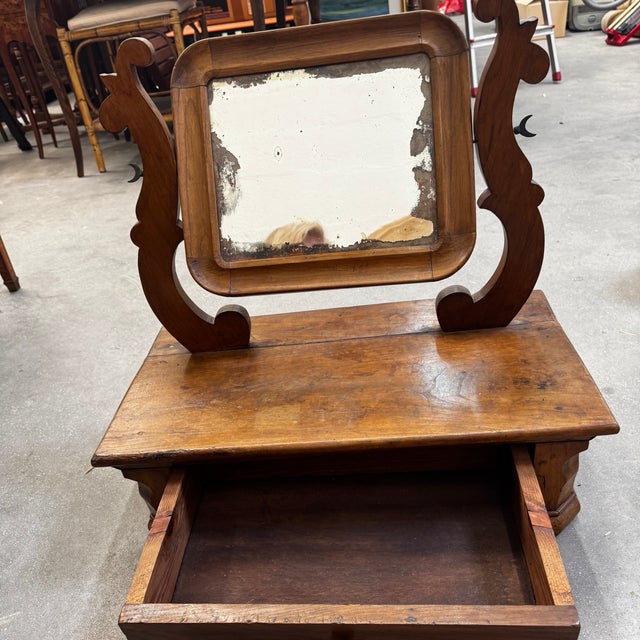 Louis Philippe Style Dressing Mirror in Walnut and Mercury, 19th Century For Sale - Image 13 of 15
