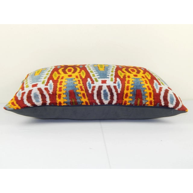 Early 21st Century Silk Velvet Ikat Accent Pillow For Sale - Image 5 of 8