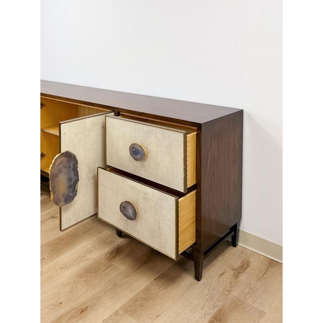 John Richard Designer Amethyst Geode Stone Credenza, Modern Statement Piece For Sale - Image 9 of 14