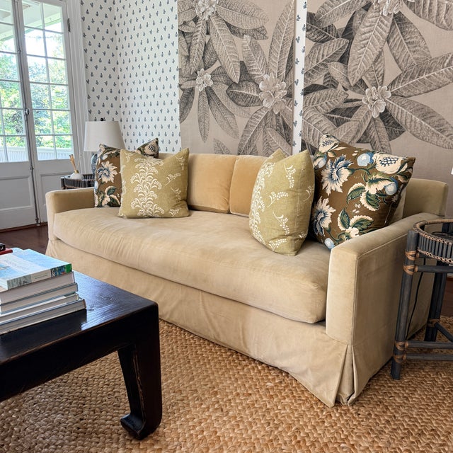 2010s Skirted Bench Seat Sofa For Sale - Image 5 of 13