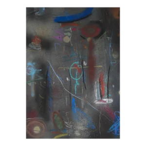 1970s Abstract Mixed Media Painting