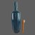 Late 20th Century Mid-Century-Modern Tall 24.5'' Ribbed Blue Glazed Pottery Floor Table Vase For Sale - Image 6 of 9