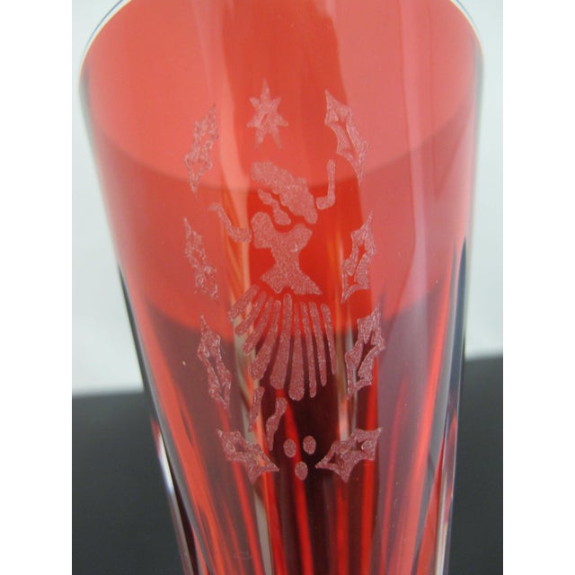 Waterford Crystal 12 Days of Christmas 9 Ladies Dancing Crimson Champagne Flute For Sale In Portland, OR - Image 6 of 9