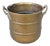 Vintage Brass Cachepot with Leaf Handles For Sale