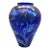 Vintage MCM Fenton Favrene Iridescent Cobalt Blue Gold Flower Art Glass Vase For Sale