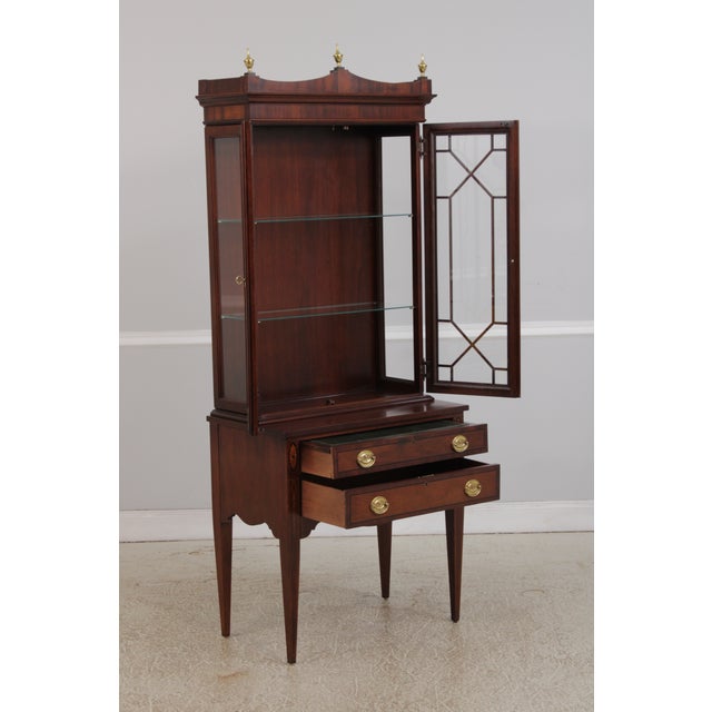 Jasper Federal Mahogany Secretary Desk Bookcase For Sale - Image 4 of 17