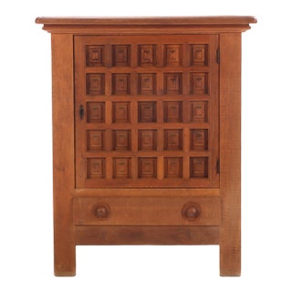 French Oak Brutalist-Style Cabinet, C. 1960. For Sale