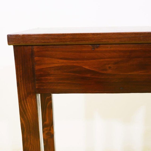 2000 - 2009 Walnut-Stained Pine Console Table with Straight Legs For Sale - Image 5 of 8