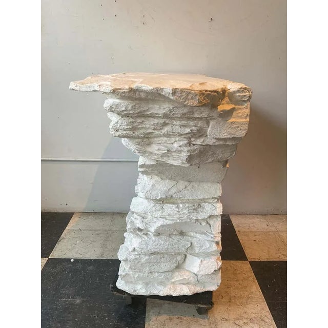 Mid-Century Modern Sirmos 1970s White Quarry Rock Plaster Console After Emilio Terry For Sale - Image 3 of 8