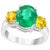 3 Carat Oval Cut Colombian Emerald and Yellow Sapphire 18 Karat Gold Ring For Sale - Image 15 of 18