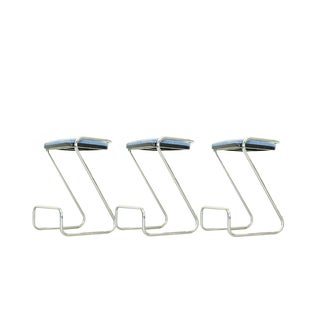 Italian Tubular Z Bar Stools in Chrome, 1970s, Set of 3 For Sale