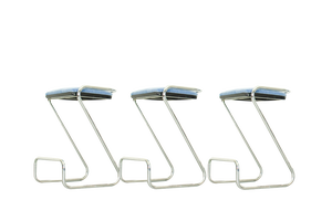 Italian Tubular Z Bar Stools in Chrome, 1970s, Set of 3