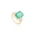 Contemporary 18k Gold Octagon Cut Emerald Cocktail Ring With Real Diamonds Size 6 For Sale - Image 3 of 12