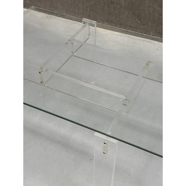 Vintage Coffee Table with Acrylic and Glass Top, 1960s For Sale - Image 4 of 9