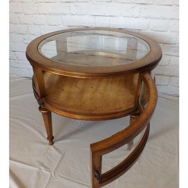 Vintage Weiman Gilded Round Vitrine Curio Table Chairish