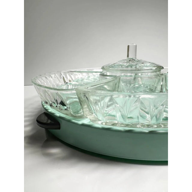 Black Mid-Century Lazy Susan, 1950s, Set of 6 For Sale - Image 8 of 9