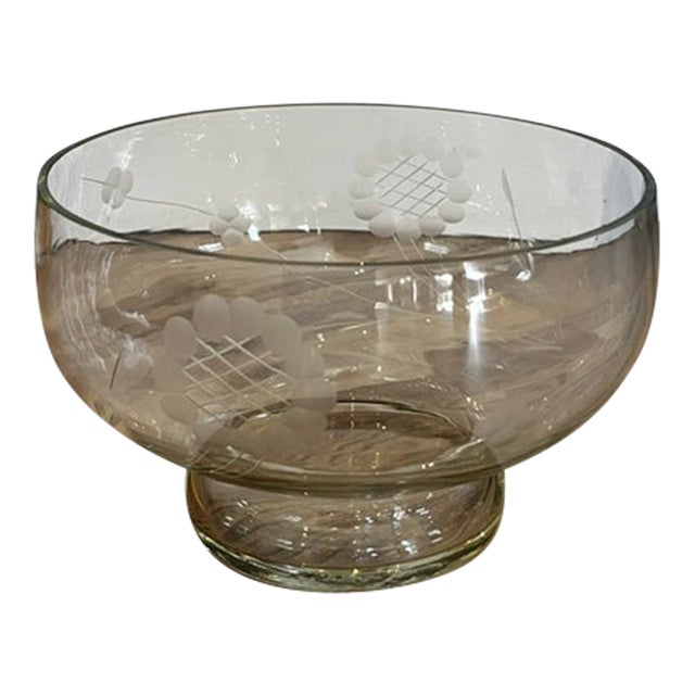 Vintage Princess House Heritage Clear Crystal Footed Bowl For Sale