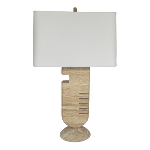 Revelation Modern Travertine Ancient Lore Table Lamps