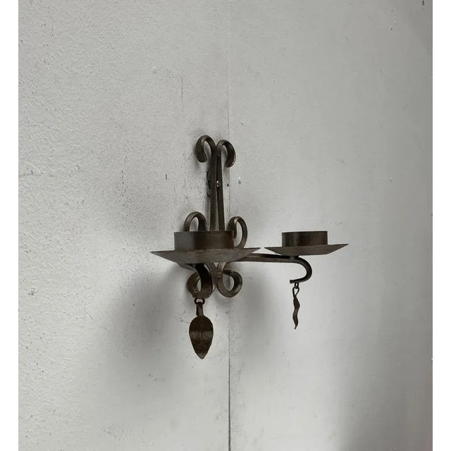 Vintage Swedish Wrought Iron Wall Candleholders from Ahrnebergs, Set of 2 For Sale - Image 11 of 18