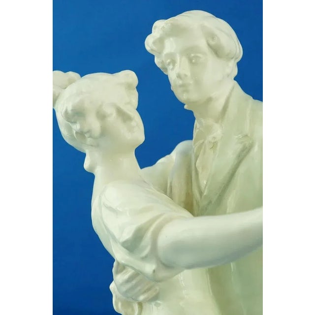Large Art Nouveau Sculpture Depicting a Dancing Couple by E. Tell for Goldscheider, Austria, Early 1900s For Sale - Image 13 of 18