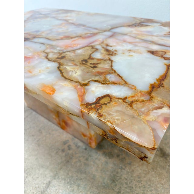1970s Pink Onyx Coffee Table For Sale - Image 4 of 11