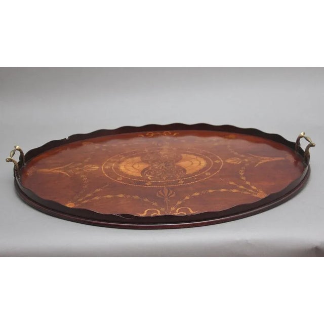 Inlaid Mahogany Tray, 1890 For Sale - Image 9 of 9