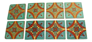 Talavera Handcrafted Spanish Wall Tiles - Set of 8