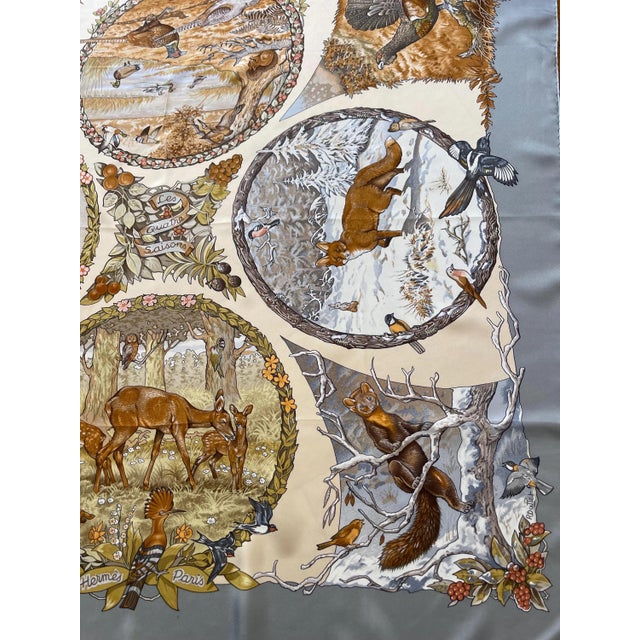 Hermès « Les Quatre Saisons » Silk Scarf 1994 For Sale - Image 10 of 10