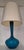 Vintage Table Lamp with Blue Glass Base, 1970s For Sale - Image 6 of 7