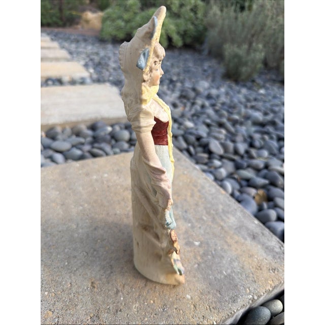 Sky Blue Antique Volkstedt Rudolstadt Porcelain Lady Figurine Crown R c1900 Germany For Sale - Image 8 of 8