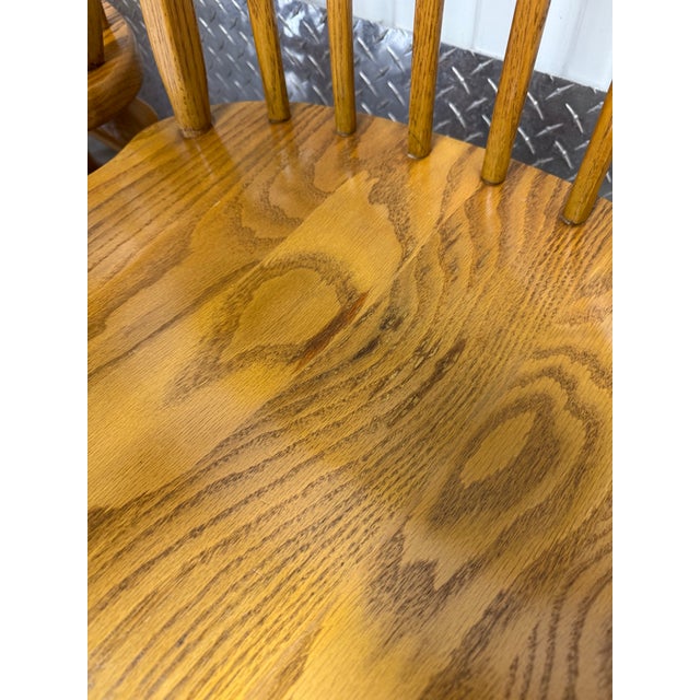 Vintage Virginia House Solid Oak Arrowback Windsors - Set of 6 For Sale - Image 10 of 10
