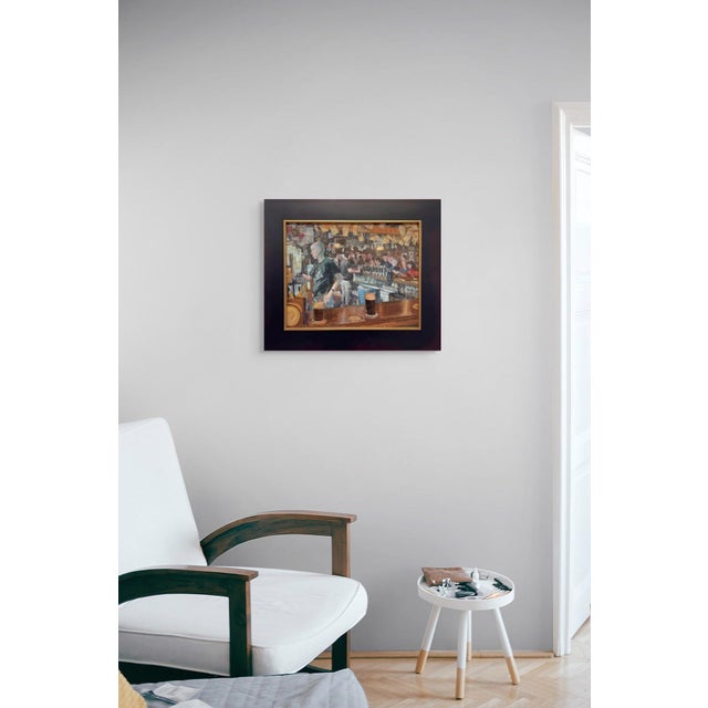 Early 21st Century Slow Pour by Jim Beckner | Oil Painting of a busy bar scene with patrons and bartenders For Sale - Image 5 of 5