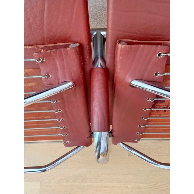 Bauhaus Cinema Series Chrome & Leather Armchair Bench Cinema by Pfalzberger, 1970s For Sale - Image 9 of 18