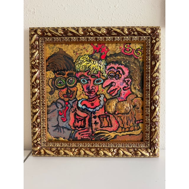 Serg Graff "Little Princess" Original Mixed Media Painting Framed Outsider Art For Sale - Image 9 of 11
