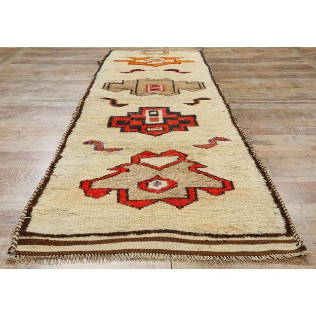 Beige Vintage Tribal Kurdish Rug Runner - 02'11 X 10'06 For Sale - Image 8 of 9