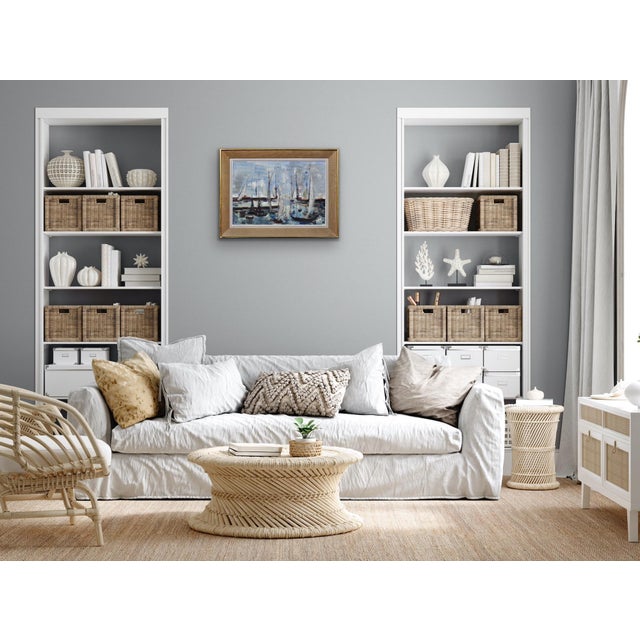 French Post-Impressionist Artist, Petit Port du Havre, 1965, Oil on Canvas, Framed For Sale - Image 11 of 18