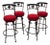 Hand Wrought Iron Fleur Di Lis Motif Bar Stools For Sale