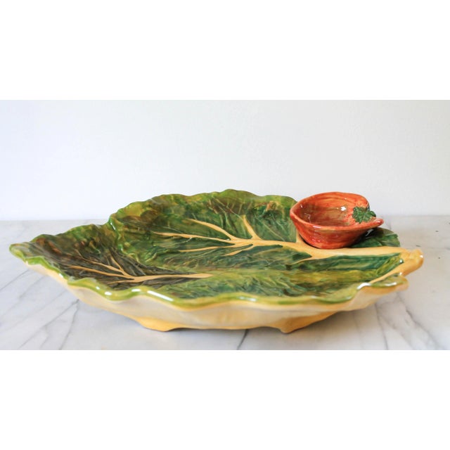 Mid 20th Century Vintage Italian Majolica Fall Serving Platter For Sale - Image 5 of 9