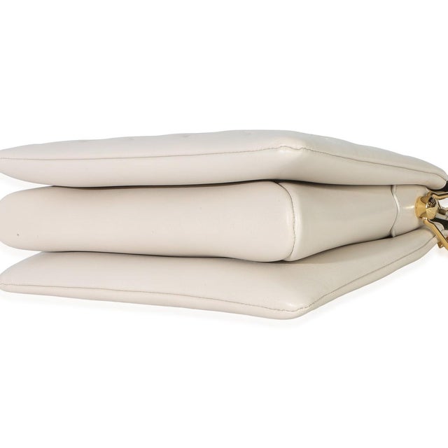Animal Skin White Monogram Embossed Lambskin Coussin PM For Sale - Image 7 of 9