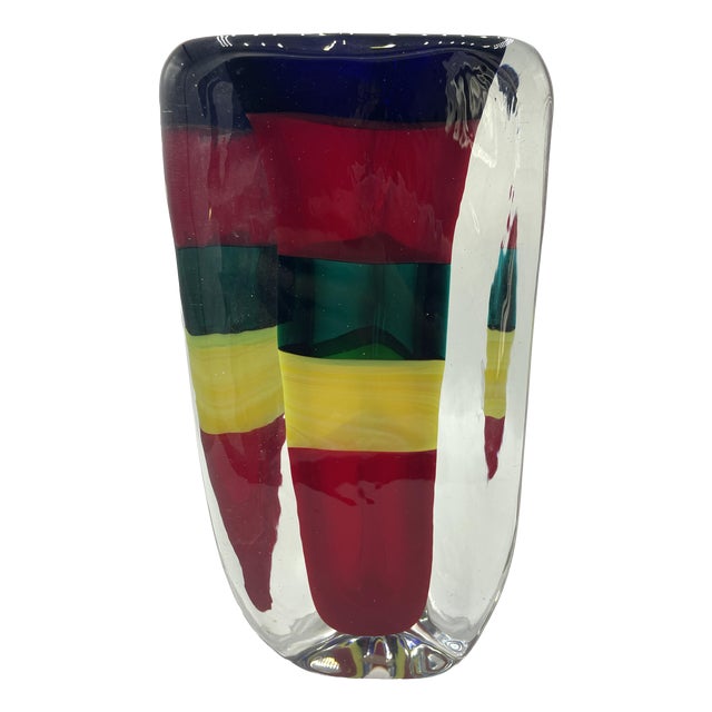 Fasce Sommerso Vase by Fulvio Bianconi for Venini, 1998 For Sale