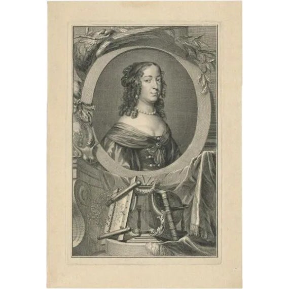Jakob Houbraken, Princess Amalia of Orange, 1757, Paper For Sale