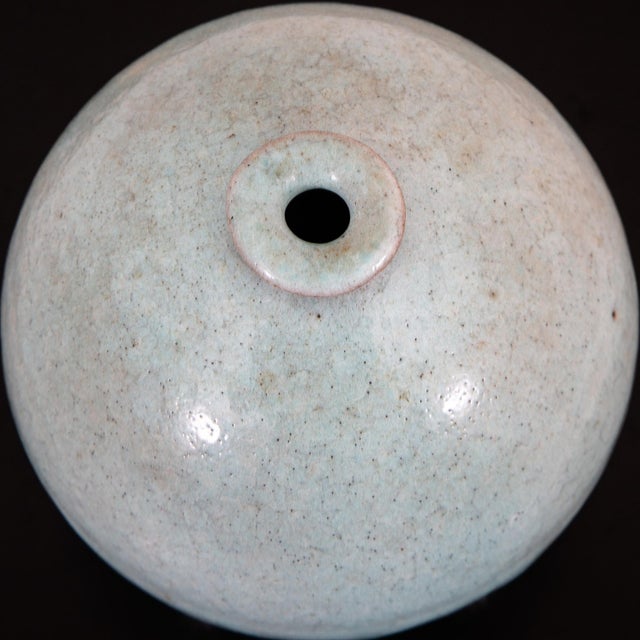 Mid-Century Modern Mid Century Modern Round Vase Pot Teal Glaze Studio Ceramic Blue Weed Vintage For Sale - Image 3 of 12